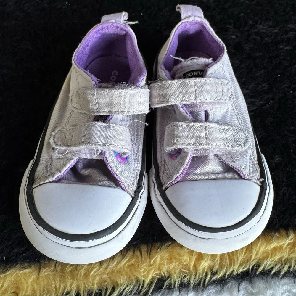 Size 4c - CONVERSE CTAS2v OX 772939F Pale Amethyst/pixel Purple Infant
